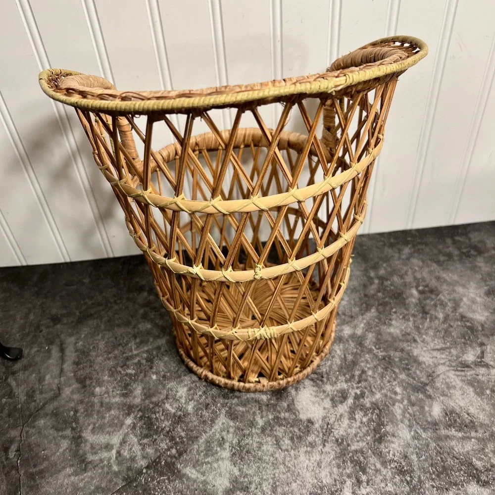 Vintage Wicker Planter Basket | Boho Cottage